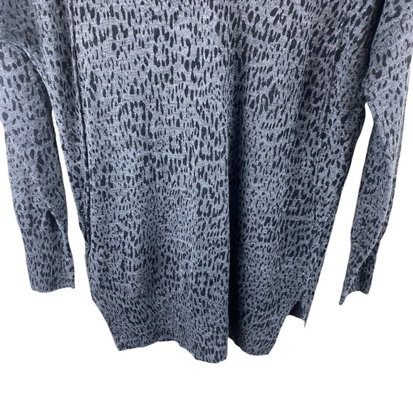 Rebecca Taylor Gray Leopard Print Alpaca Blend Sweater - Picture 6 of 8